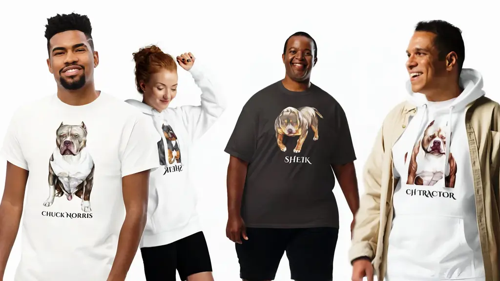 People wearing Samba Wear t-shirts and hoodies